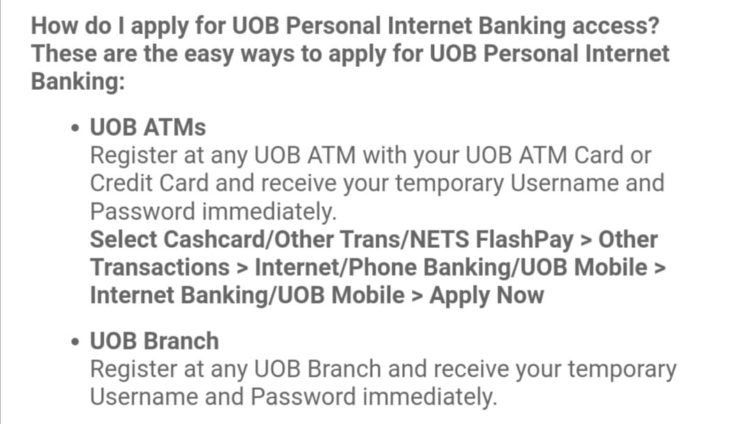 UOB Personal Internet Bank